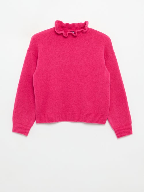 Pull avec col montant ondulé - Kiabi