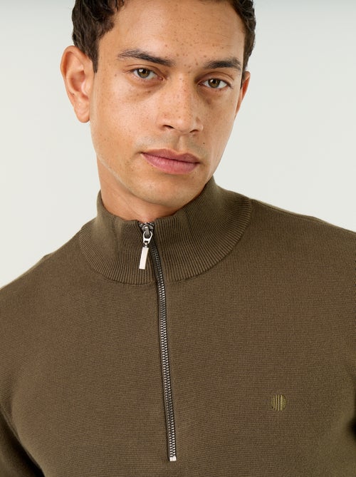 Pull avec col montant zippé - Kiabi