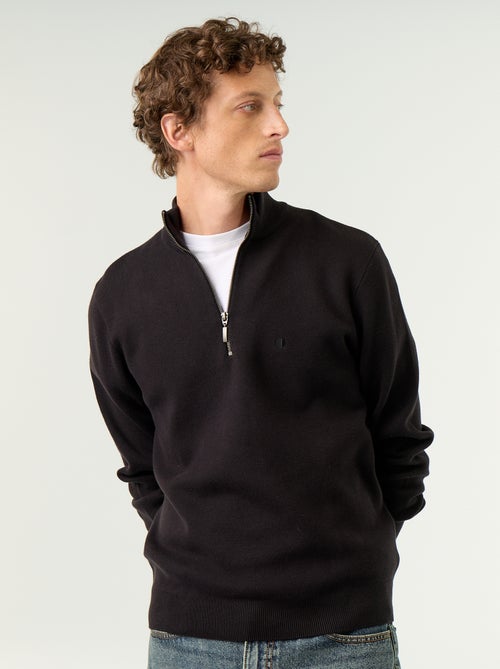 Pull avec col montant zippé - Kiabi