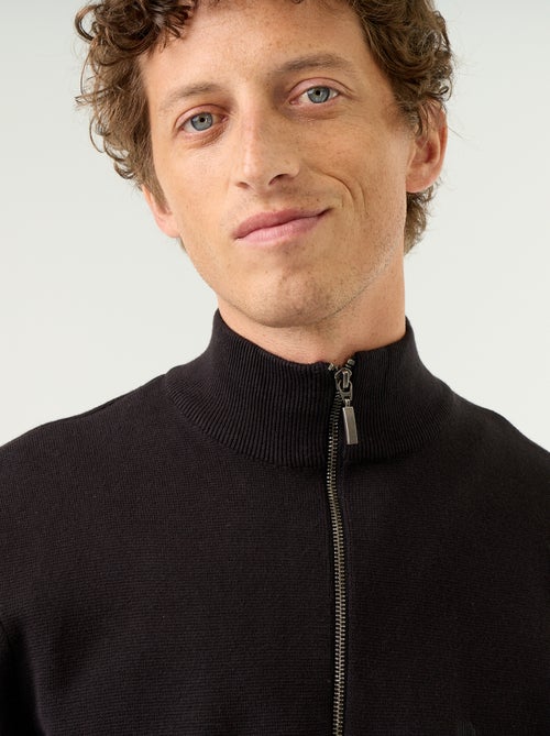 Pull avec col montant zippé - Kiabi