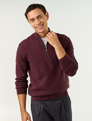 Pull avec col montant zippé