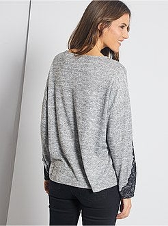 Pull avec dentelle 'Jacqueline de Yong' - Kiabi