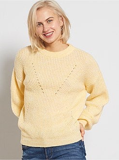 Pull avec détails ajourés - Kiabi