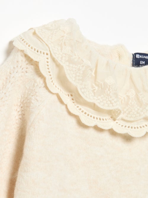 Pull avec double col fantaisie - Kiabi