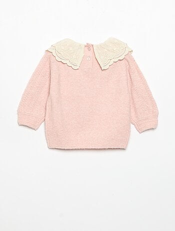 Pull avec double col fantaisie