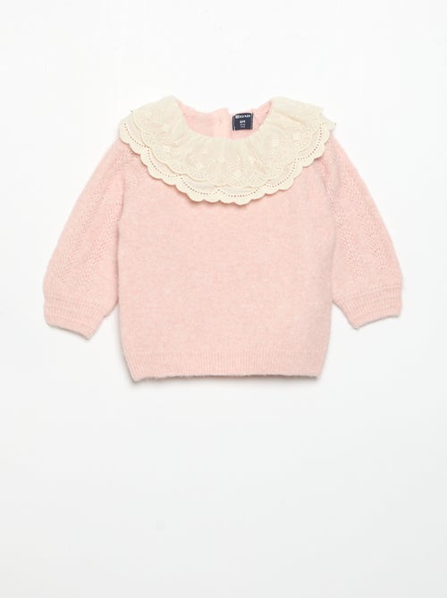 Pull avec double col fantaisie - Kiabi