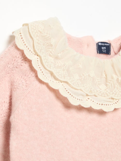 Pull avec double col fantaisie - Kiabi