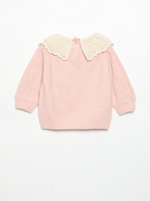 Pull avec double col fantaisie - Kiabi