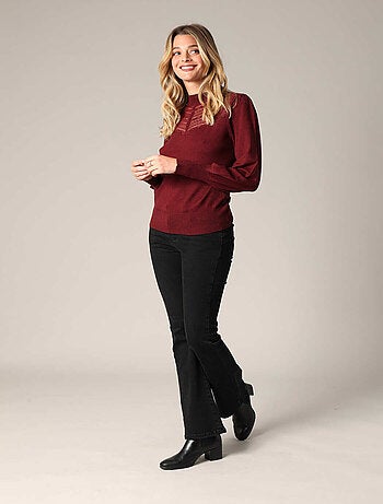 Pull avec empiècement en dentelle 'Deeluxe'