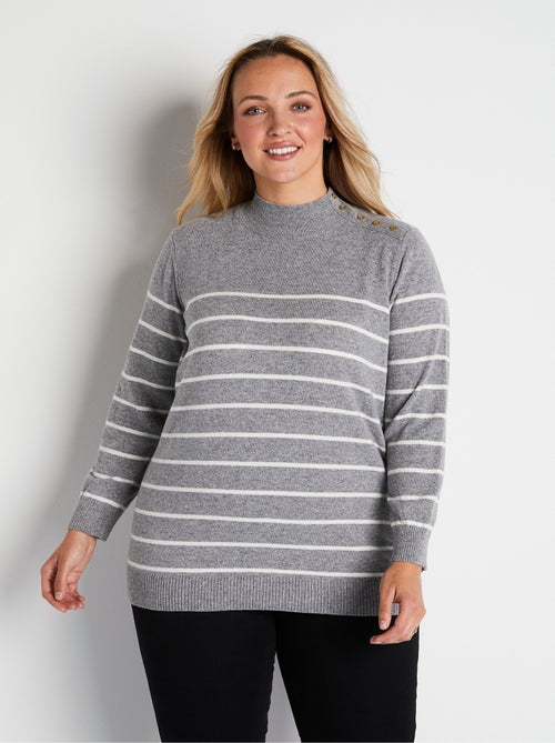 Pull avec fibres recyclées, laine et cachemire - Kiabi