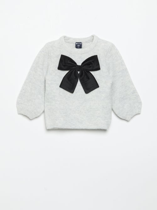 Pull avec grand nœud fantaisie - Kiabi