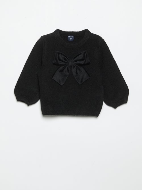 Pull avec grand nœud fantaisie - Kiabi