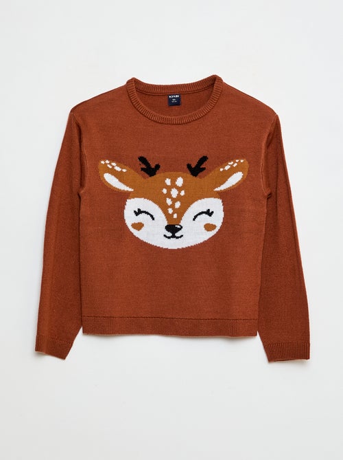 Pull avec imprimé 'Cerf' - Kiabi