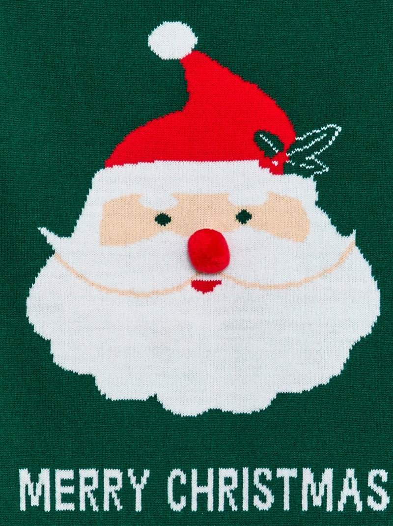 Pull avec imprimé 'Père Noël' à col rond Vert - Kiabi