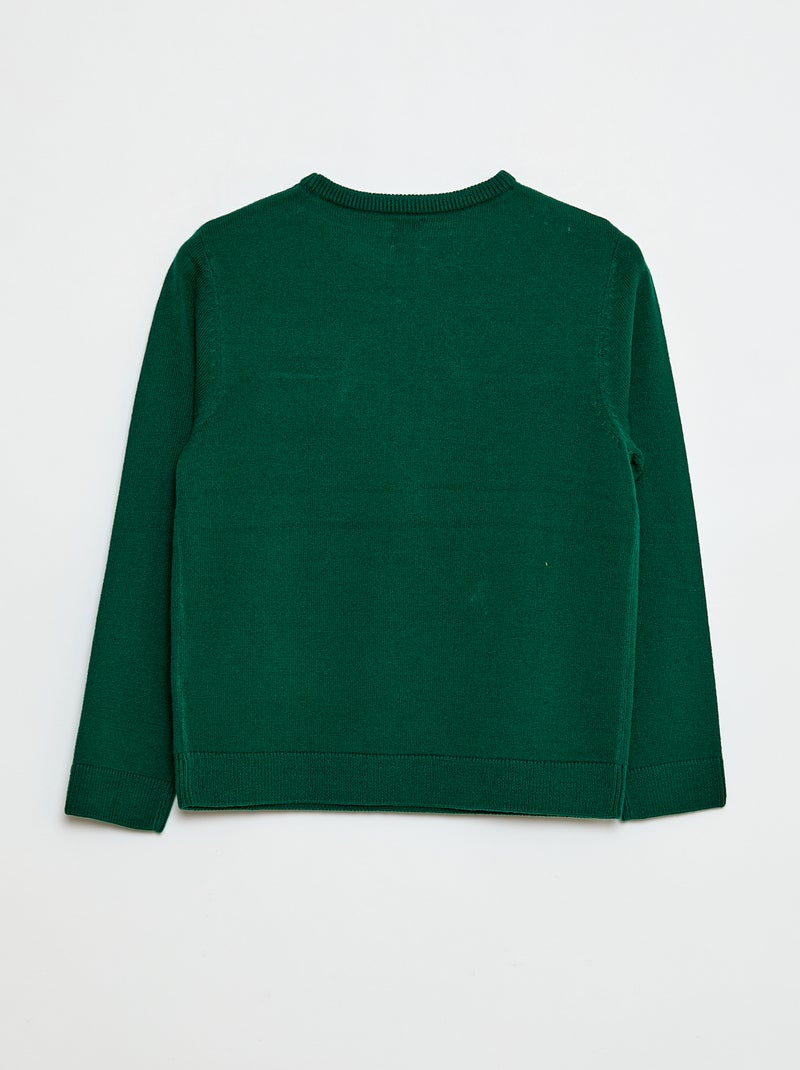 Pull avec imprimé 'Père Noël' à col rond Vert - Kiabi