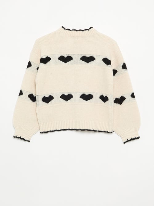 Pull avec jacquard 'coeurs' - Kiabi Pull avec jacquard 'coeurs' - Kiabi