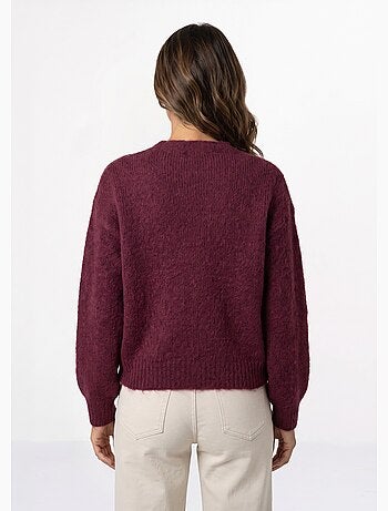 Pull avec laine, col rond boutons métal - afibel