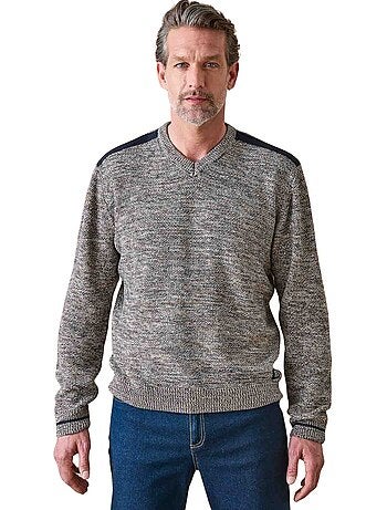 Pull avec laine col V - DAXON