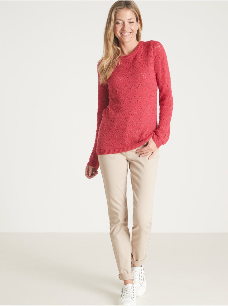 Pull avec laine et alpaga - DAXON Framboise - Kiabi