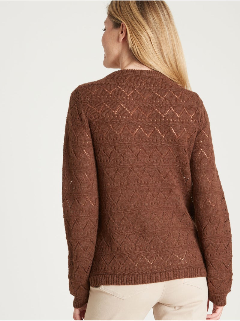 Pull avec laine et alpaga - DAXON Marron - Kiabi