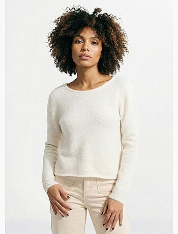 Pull avec laine et détail dentelle dos - AFIBEL