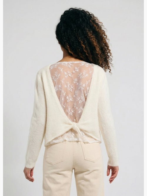 Pull avec laine et détail dentelle dos - AFIBEL - Kiabi