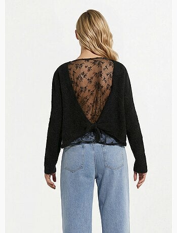 Pull avec laine et détail dentelle dos