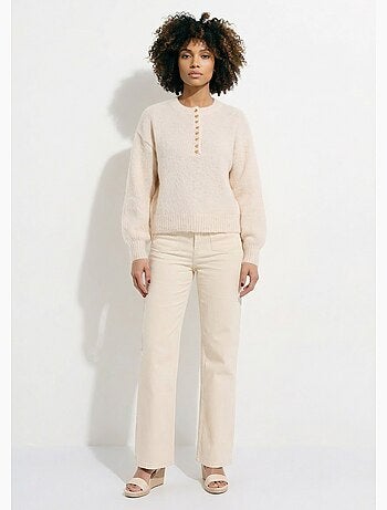 Pull avec laine et petits boutons métal - AFIBEL
