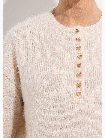 Pull avec laine et petits boutons métal - AFIBEL