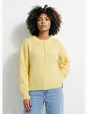 Pull avec laine et petits boutons métal - AFIBEL
