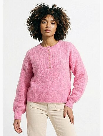 Pull avec laine et petits boutons métal - AFIBEL