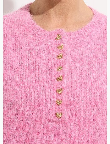 Pull avec laine et petits boutons métal - AFIBEL