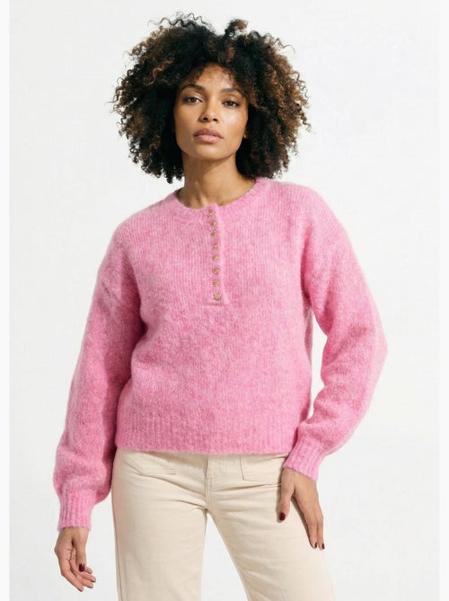 Pull avec laine et petits boutons métal - AFIBEL - Kiabi