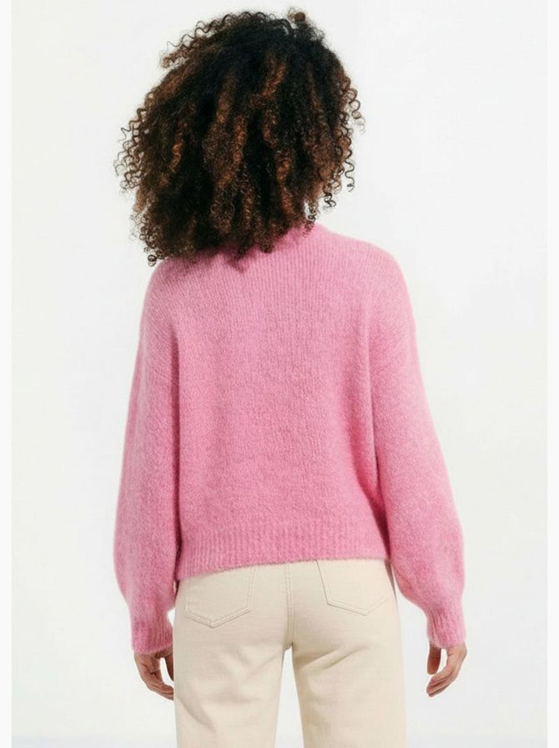 Pull avec laine et petits boutons métal - AFIBEL Rose - Kiabi