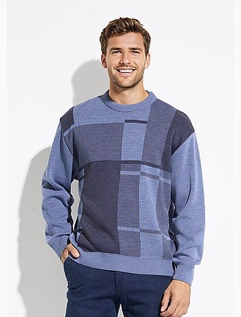 Pull avec laine, jacquard motifs abstraits - afibel