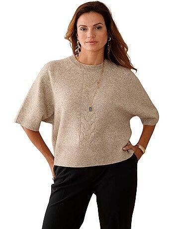 Pull avec laine manches courtes - DAXON
