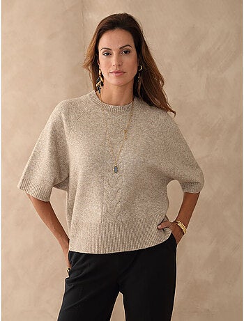 Pull avec laine manches courtes - DAXON