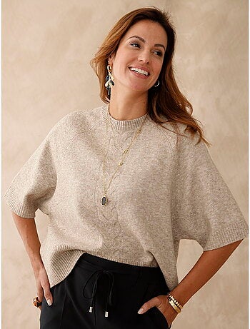 Pull avec laine manches courtes - DAXON