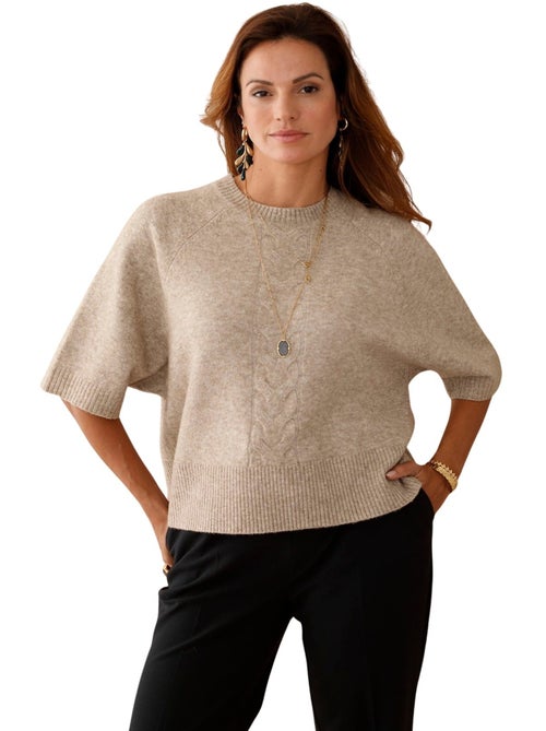 Pull avec laine manches courtes - DAXON - Kiabi