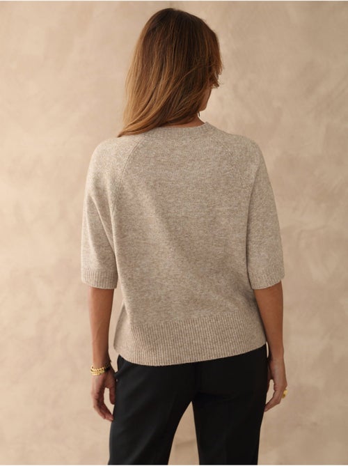 Pull avec laine manches courtes - DAXON - Kiabi