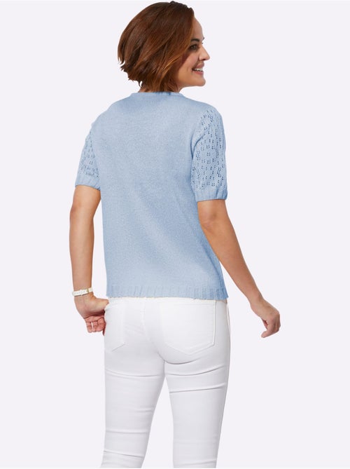 Pull avec manches courtes motif ajouré et finition côtelée - Taille standard - Witt - Kiabi Pull avec manches courtes motif ajouré et finition côtelée - Taille standard - Witt - Kiabi