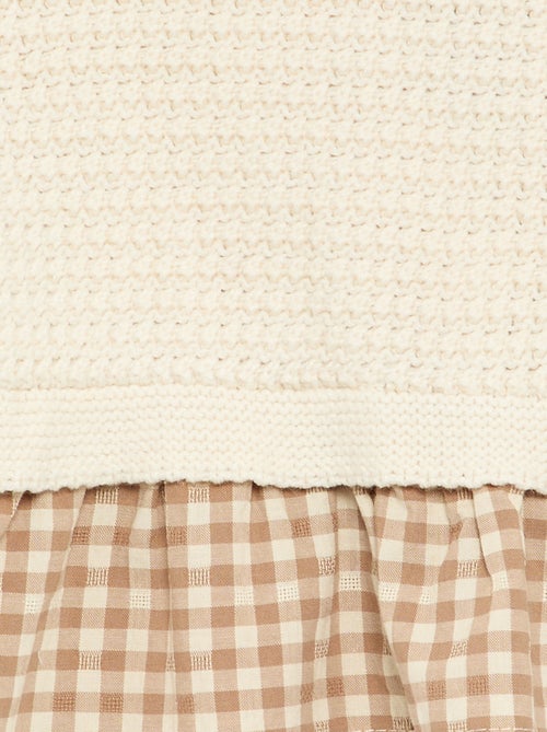 Pull avec manches en voile de coton - Kiabi