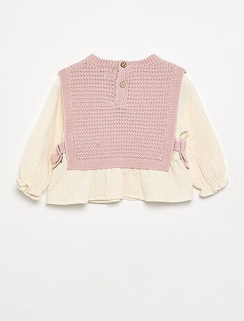 Pull avec manches en voile de coton
