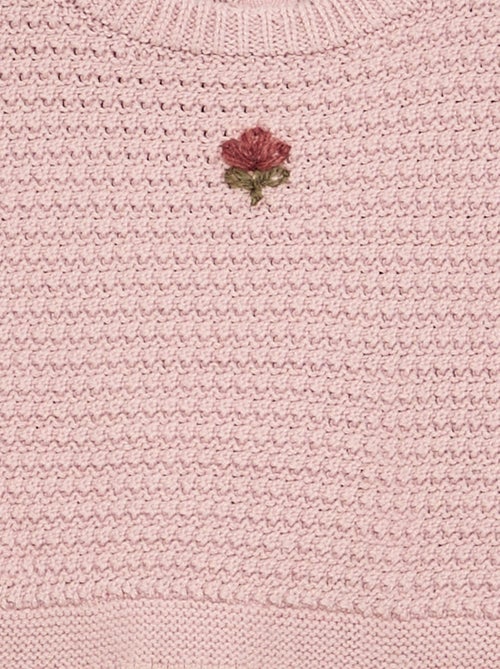Pull avec manches en voile de coton - Kiabi