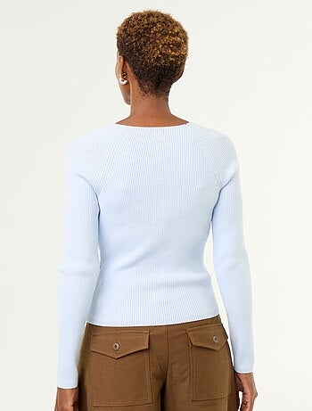 Pull avec manches raglan boutonnées