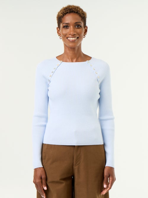 Pull avec manches raglan boutonnées - Kiabi Pull avec manches raglan boutonnées - Kiabi