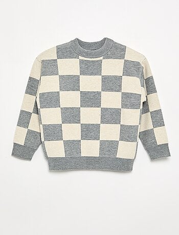 Pull avec motif à damiers