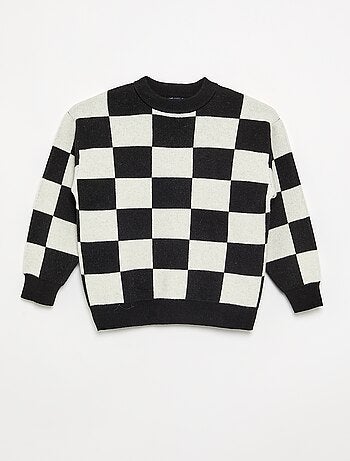 Pull avec motif à damiers