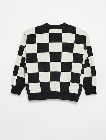 Pull avec motif à damiers