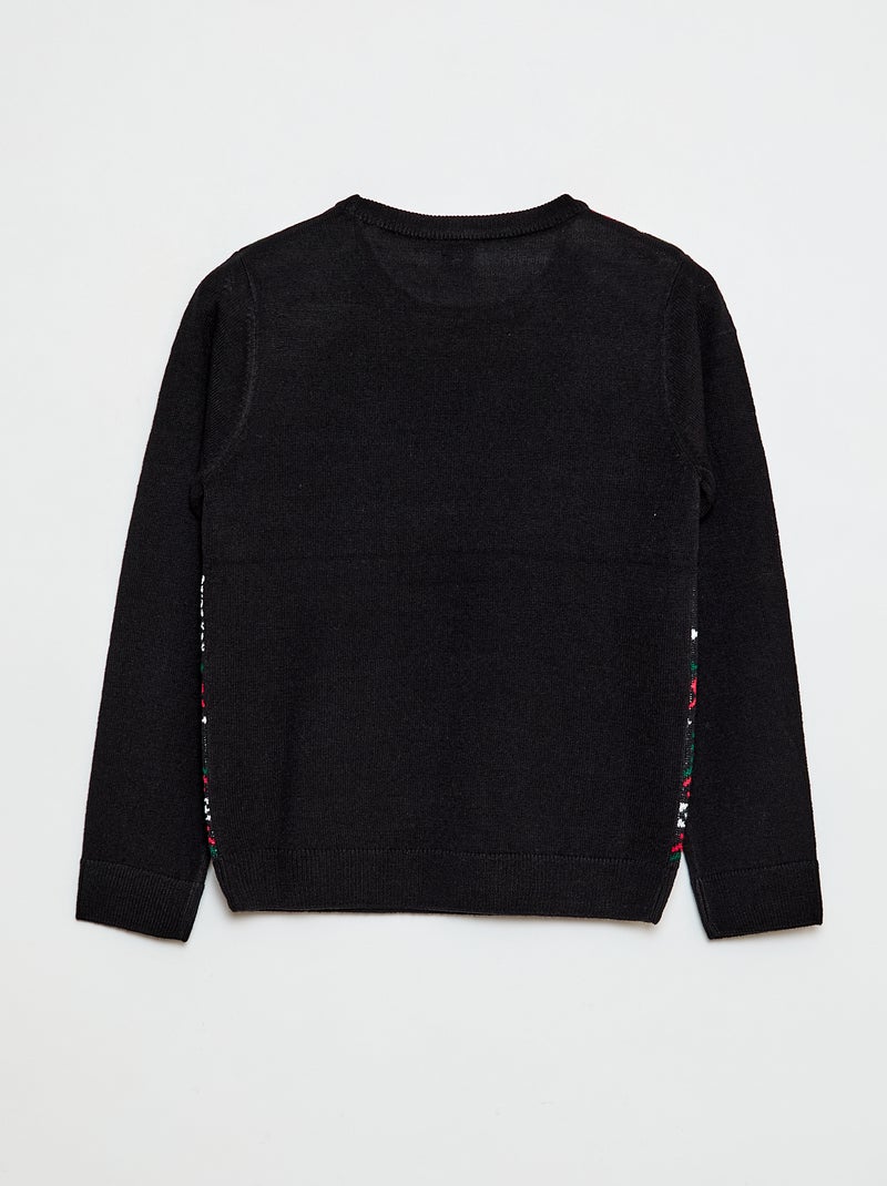 Pull avec motif de Noël Noir - Kiabi